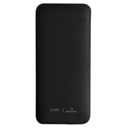 85696 - Power Bank PERFECT CHOICE Carga Rápida 22 5W con Cable Tipo C Bolt Negro