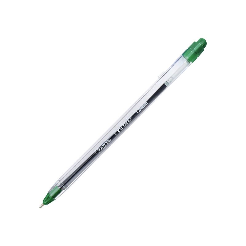 90895 - BOLIGRAFO MEDIANO VERDE PINPOINT BARRIL TRANSP