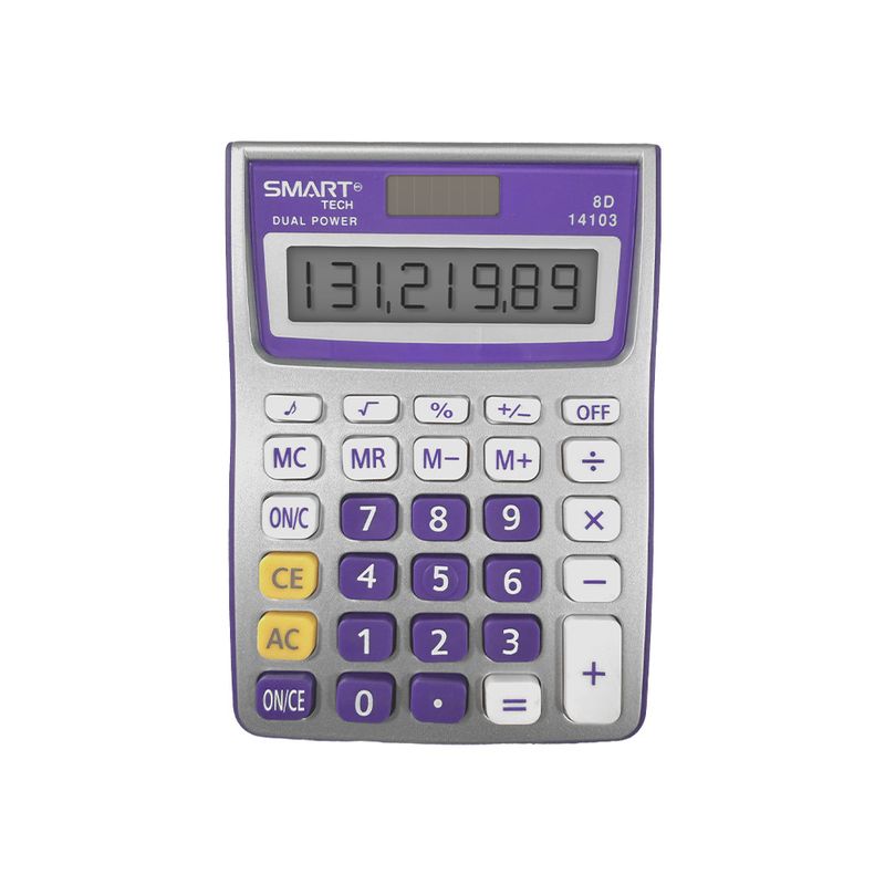 91642 - CALCULADORA ESCRITORIO 8DIG CHICA SOLAR/PILAS COLOR MET_3