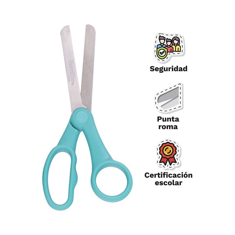 90898 - TIJERA METAL PLASTICO 5 PUNTA ROMA BARRILITO