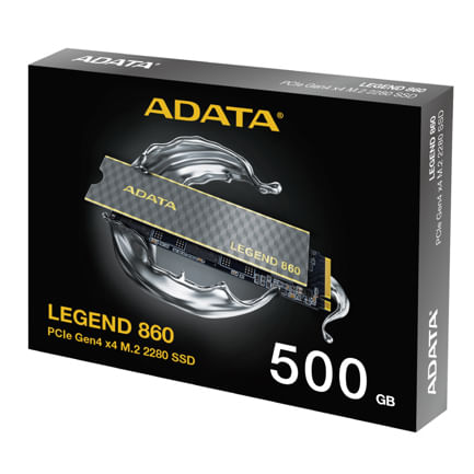 87397 - Unidad de Estado Sólido SSD Adata Legend 860 500GB PCIE Gen4 M 2 2280 5000/3000Mbs Compatible con PS5 Disipador Alu