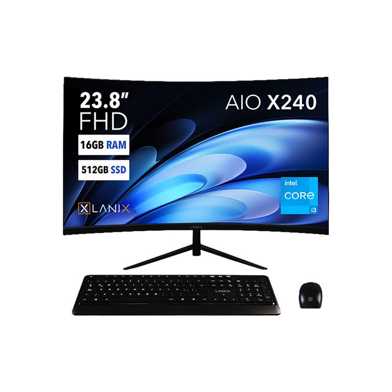 91143 - ALL IN ONE LANIX X240, 23 8" LED, INTEL CORE I3 1315U, 16GB RAM, 512GB SSD, WINDOWS 11 PRO