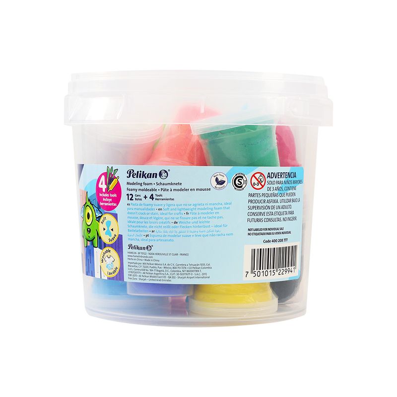 92231 - CUBETA CON 12 COLORES DE FOAMY MOLDEABLE PELIKAN_2