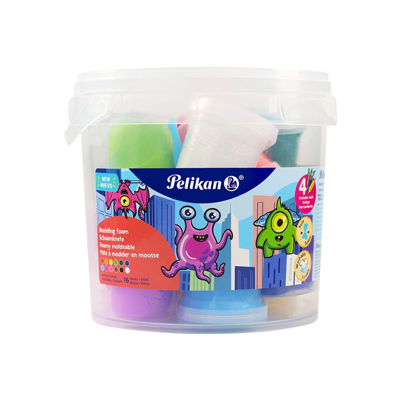92230 - CUBETA CON 12 COLORES DE FOAMY MOLDEABLE PELIKAN