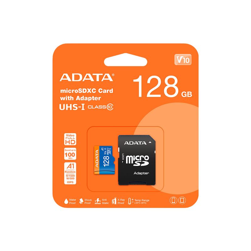 90380 - MEMORIA MICRO SDHC 128GB CLASE 10-UHS-I, ADATA