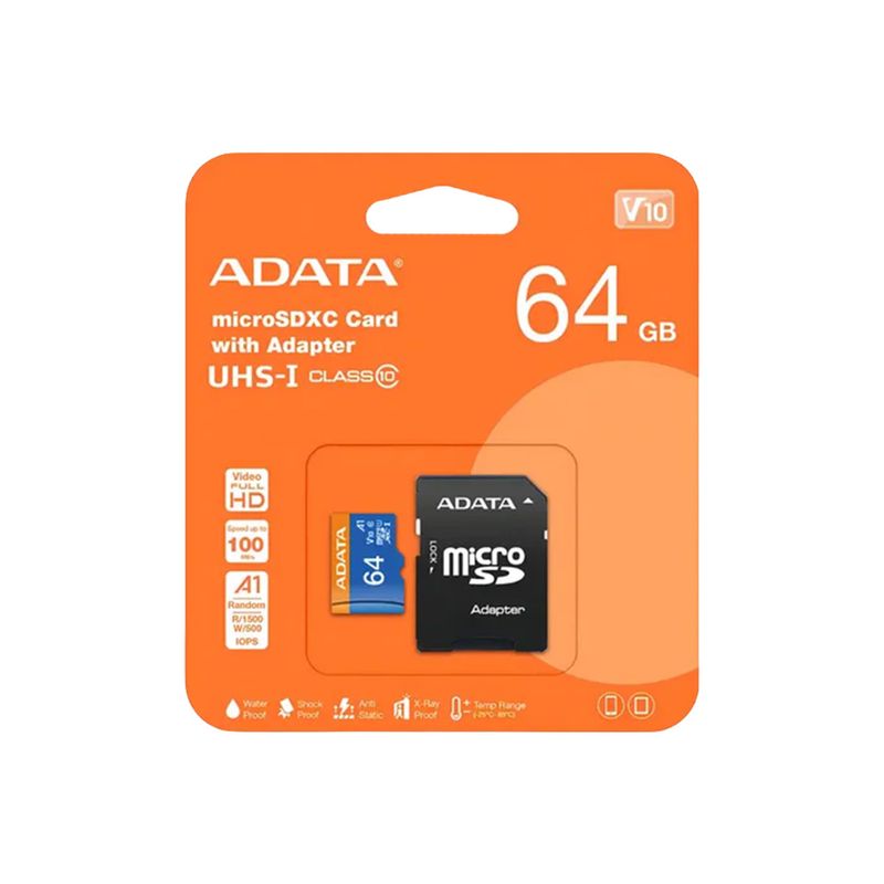 90379 - MEMORIA MICRO SDHC 64GB CLASE 10-UHS-I, ADATA