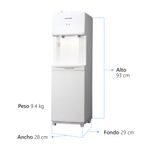 91186 - DISPENSADOR DE AGUA FRIA Y CALIENTE DE PISO FROSTWATER, 2 LLAVES, BLANCO, SISTEMA DE COMPRESOR_5