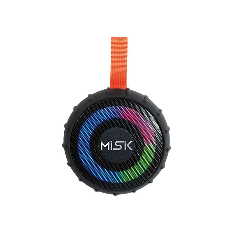 90349 - BOCINA PORTATIL TWS CON LUZ LED Y REPRODUCTOR DE USB MISIK MS238, NEGRO