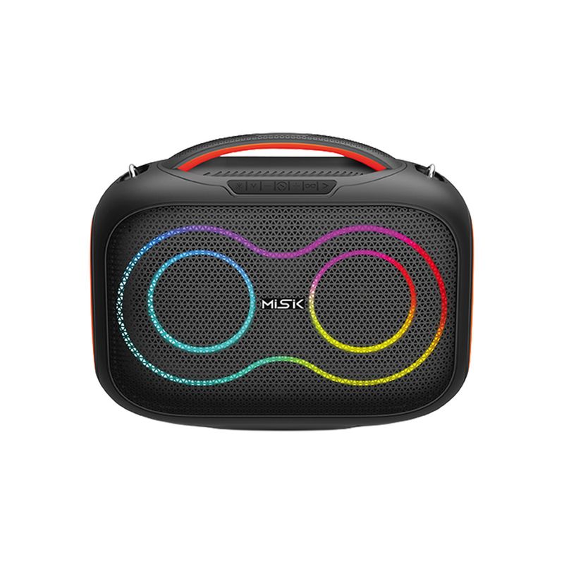90353 - BOCINA PORTATIL TWS CON LUZ LED Y REPRODUCTOR DE USB MISIK MS272, NEGRO