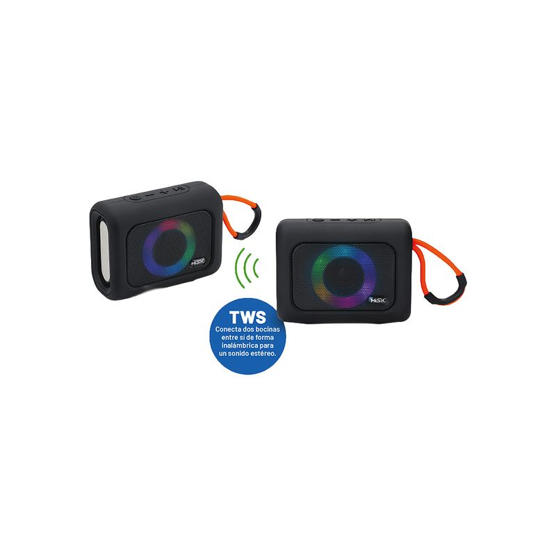 90555 - BOCINA PORTATIL TWS BLUETOOTH MISIK,MS241, NEGRO