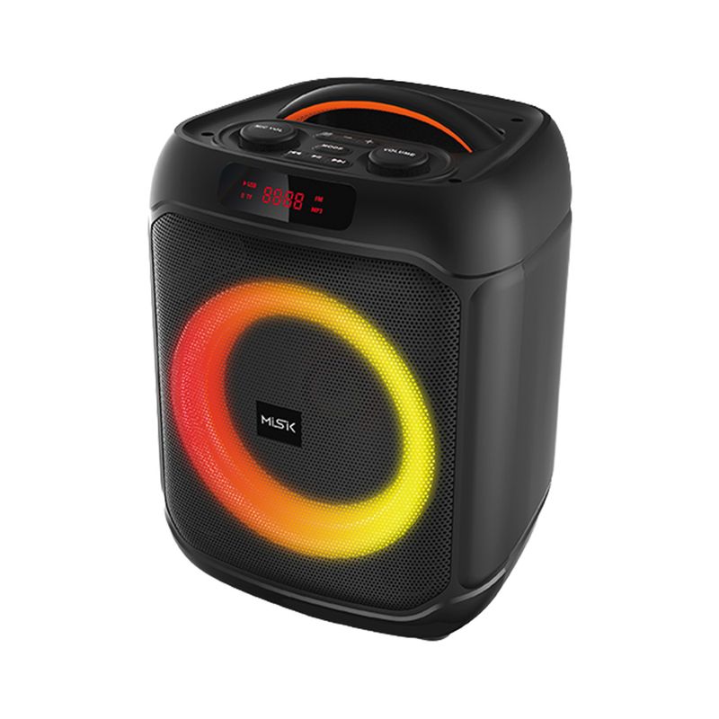 90564 - BOCINA BLUETOOTH 8" TWS LUCES, MICROFONO MISIK MB103, NEGRO