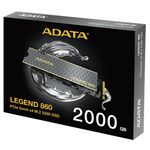 89668 - unidad de Estado Solido SSD Adata Legend 860 Nvme 2TB M 2 5000 MBS Escritura 6000 MBS Lectura PCI Express 4 0