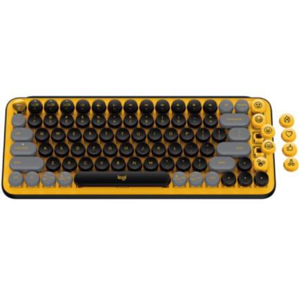 49317 - Teclado Logitech POP KEYS Inalámbrico con Función Emojis Personalizables Blast Color Amarillo-Negro