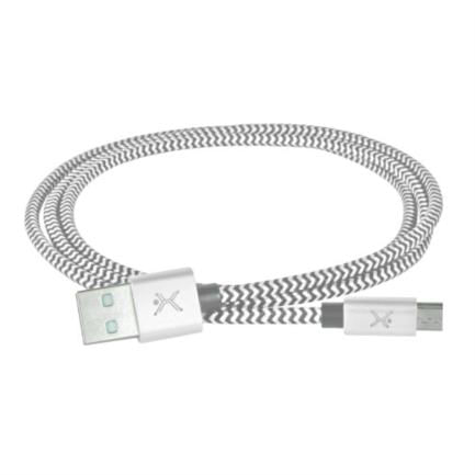 49498 - Cable USB Perfect Choice Tipo A a Micro Trenzado 1m Color Gris