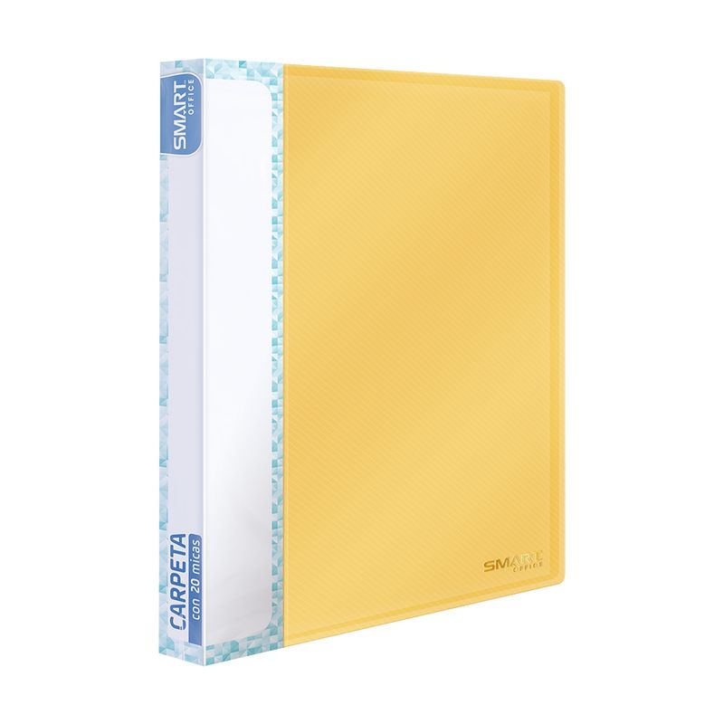 93635 - CARPETA CARTA CON 20 MICAS AMARILLO TRANSPARENTE