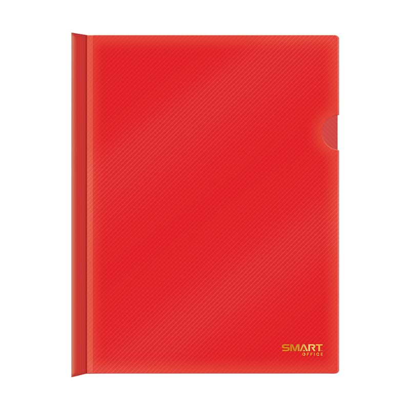 93701 - FOLDER CARTA PLASTICO CON COSTILLA ROJO TRANSPARENTE