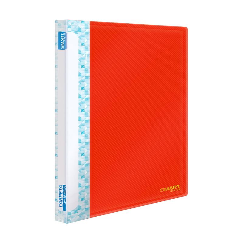 93605 - CARPETA CARTA CON 10 MICAS ROJO TRANSPARENTE