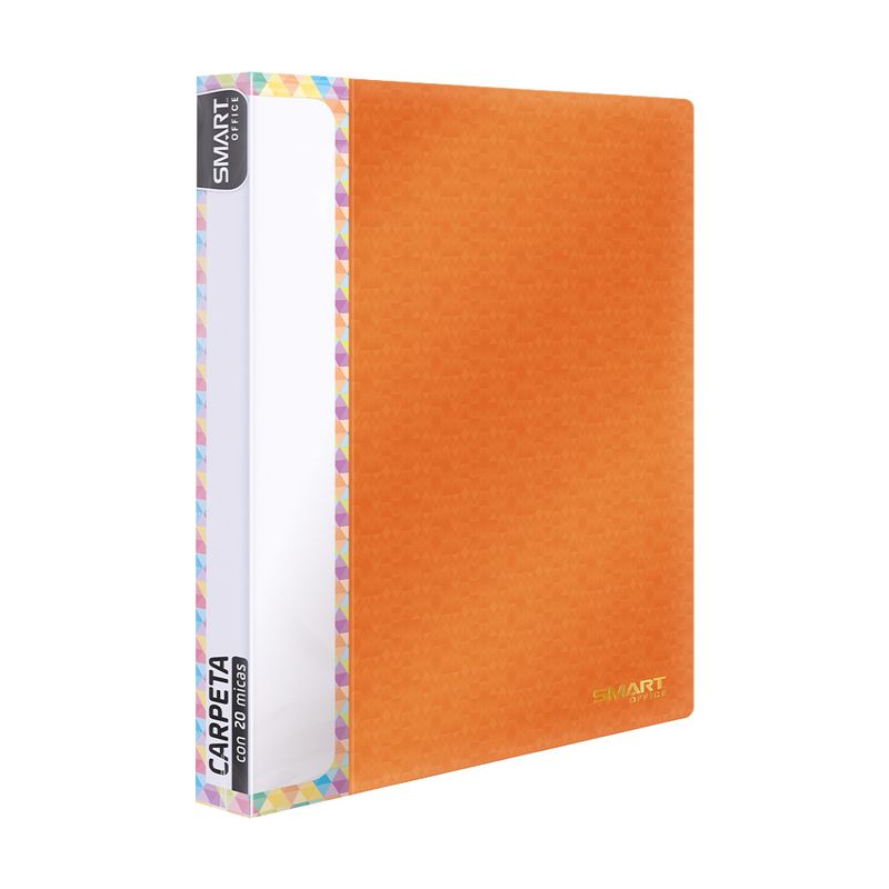 93623 - CARPETA CARTA CON 20 MICAS NARANJA SOLIDO