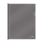93695 - FOLDER CARTA PLASTICO CON COSTILLA GRIS OSCURO TRANSPARENTE