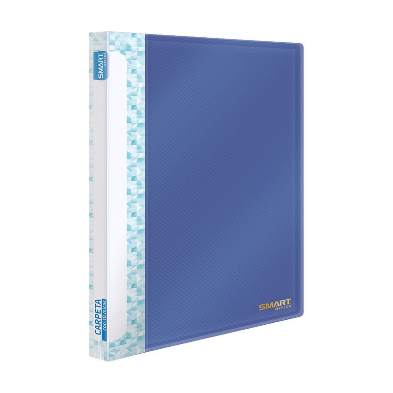 93587 - CARPETA CARTA CON 10 MICAS AZUL TRANSPARENTE