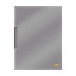 93473 - CARPETA CARTA PLASTICO CON CLIP GRIS OSCURO TRANSPARENTE