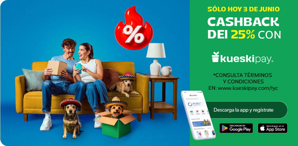 25 por ciento de descuento en tu primera compra con kueski pay
